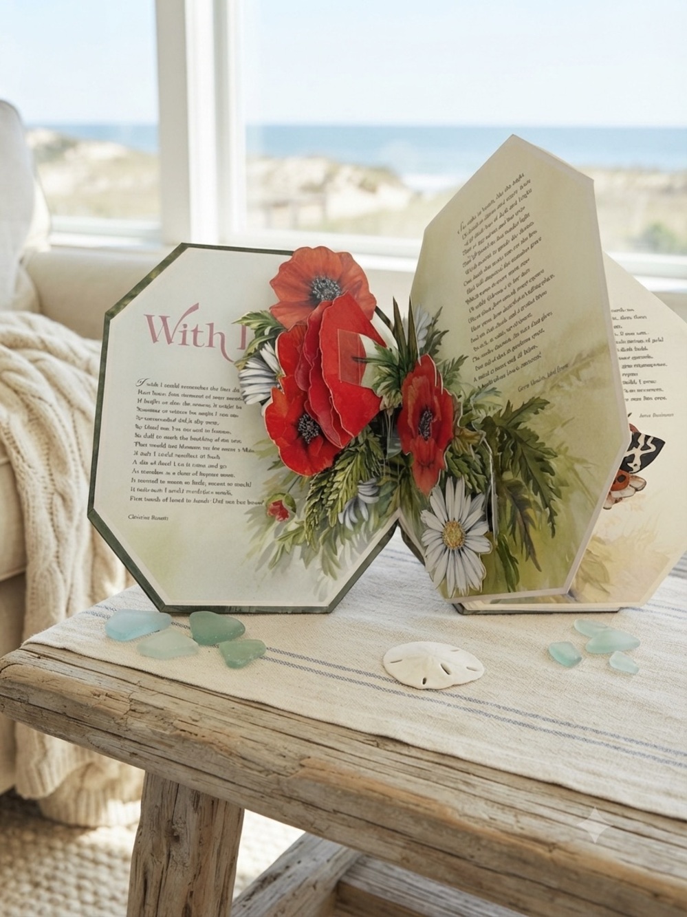 Vintage Floral Pop-Up Coffee Table Book - Pink & Purple Cover